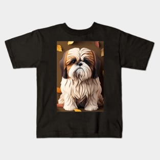 Super Cute Shih Tzu Portrait Kids T-Shirt